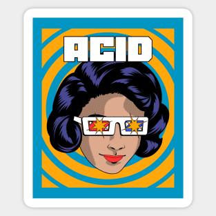 Acid Retro 3d glasses Trippy Laser Eyes Sticker